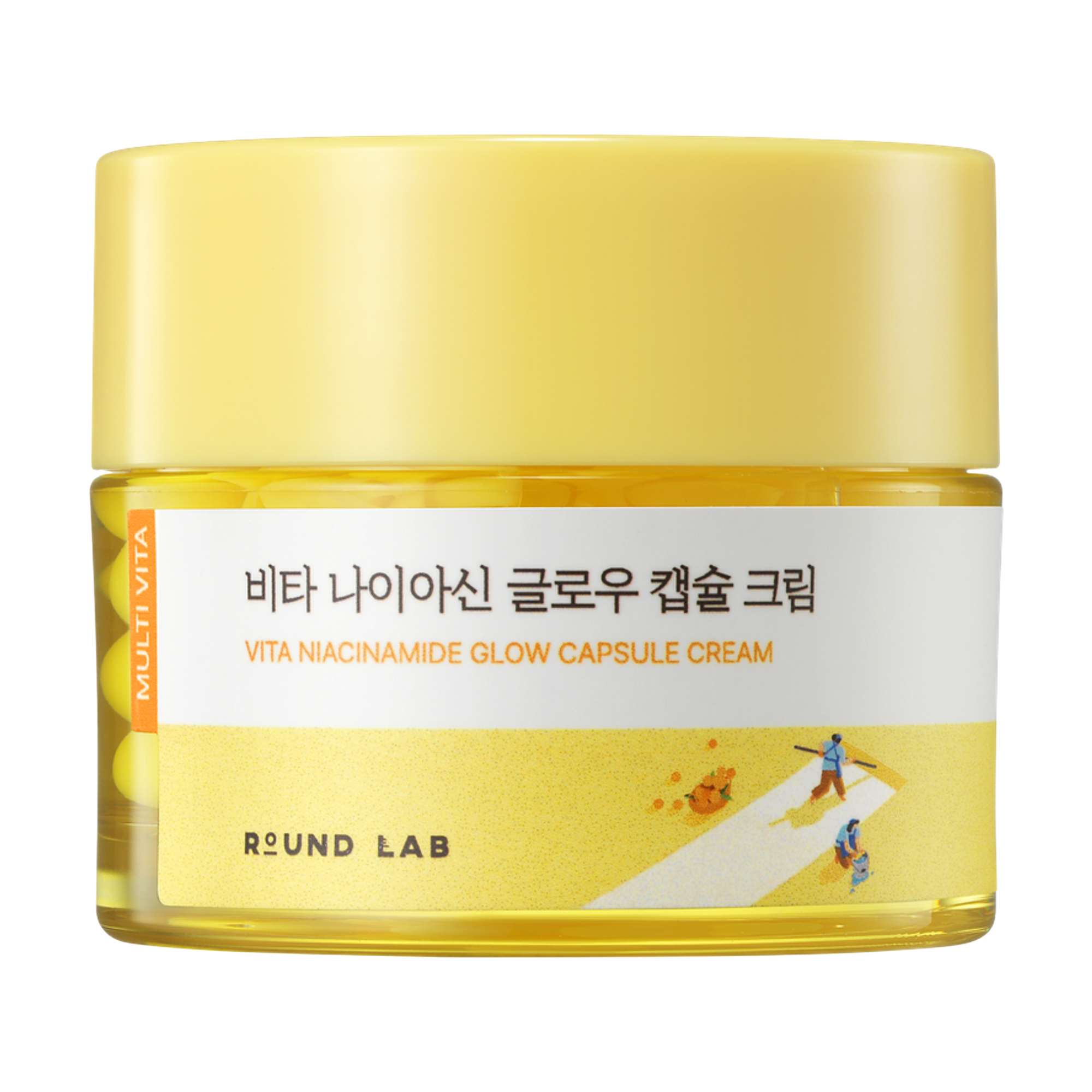 Освітлювальний крем для обличчя Round Lab Vita Niacinamide Glow Capsule Cream з капсулами, 50 мл