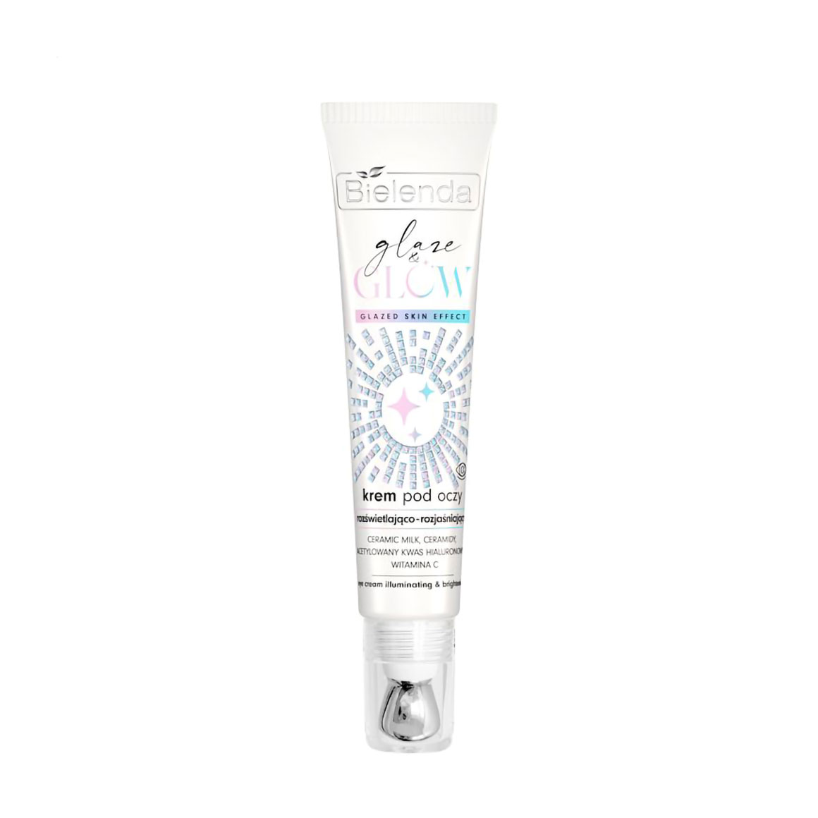 Освітлювальний крем для шкіри навколо очей Bielenda Glaze &amp; Glow Eye Cream з ефектом глазурованої шкіри, 15 мл